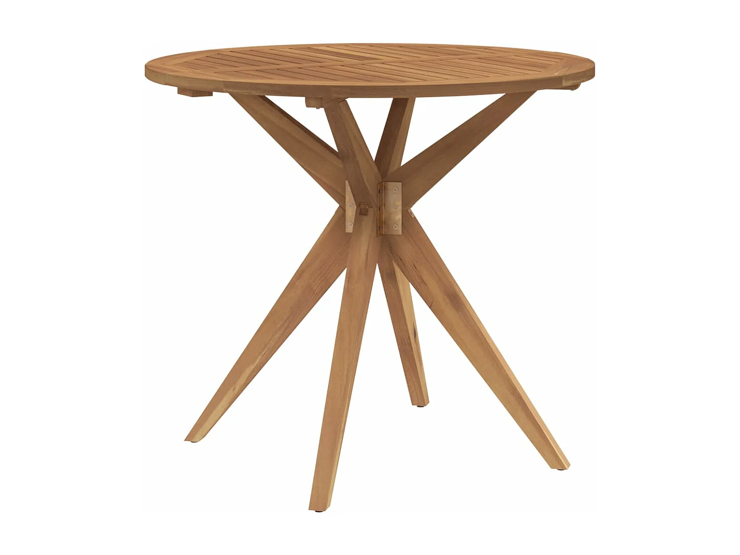 Table de jardin ronde Ø85x75 cm bois d'acacia solide