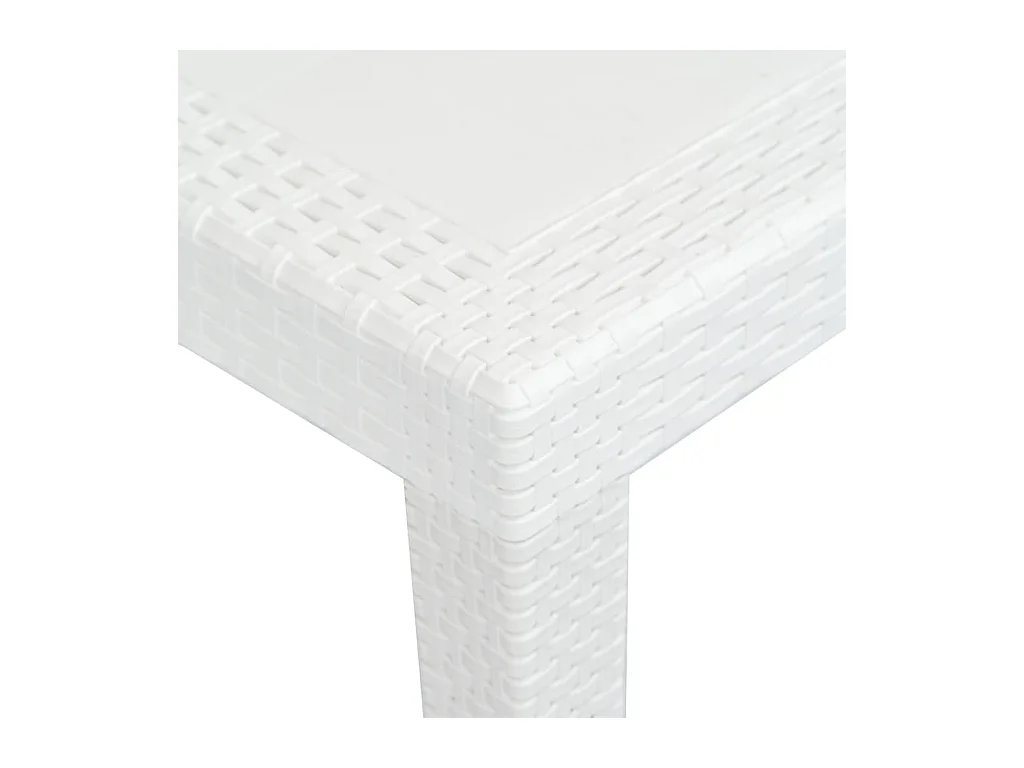 Table de jardin Blanc 220x90x72 cm Plastique Aspect de rotin
