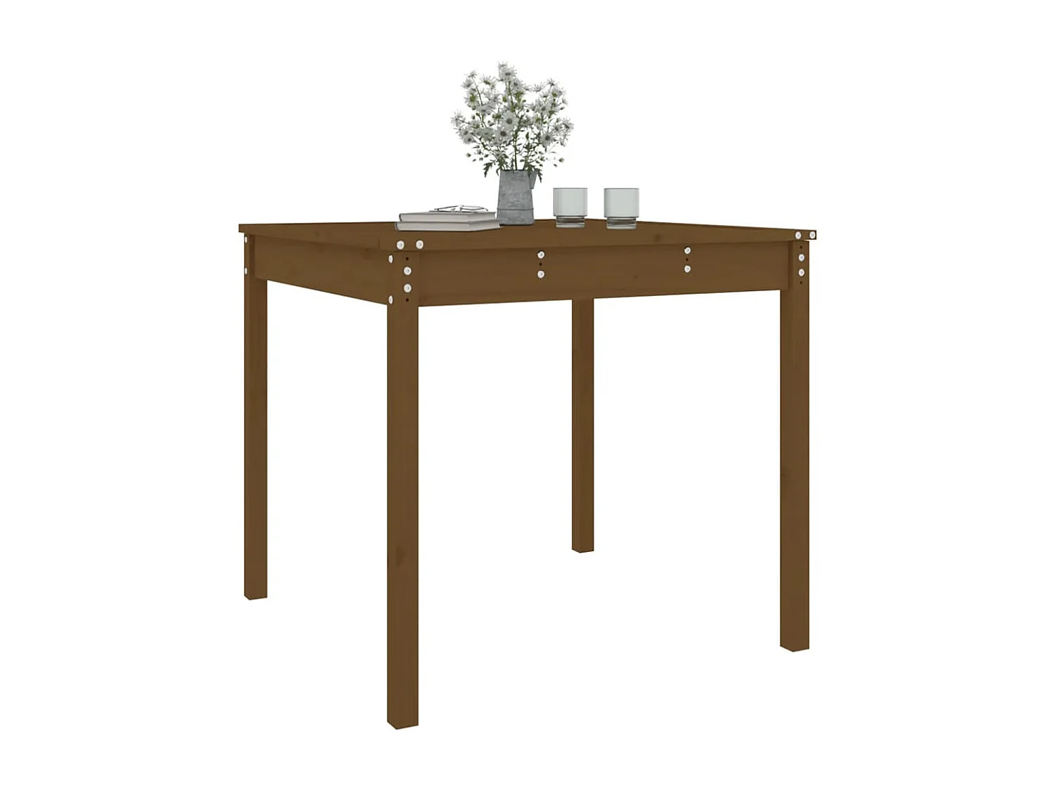 Table de jardin marron miel 82,5x82,5x76 cm bois massif de pin