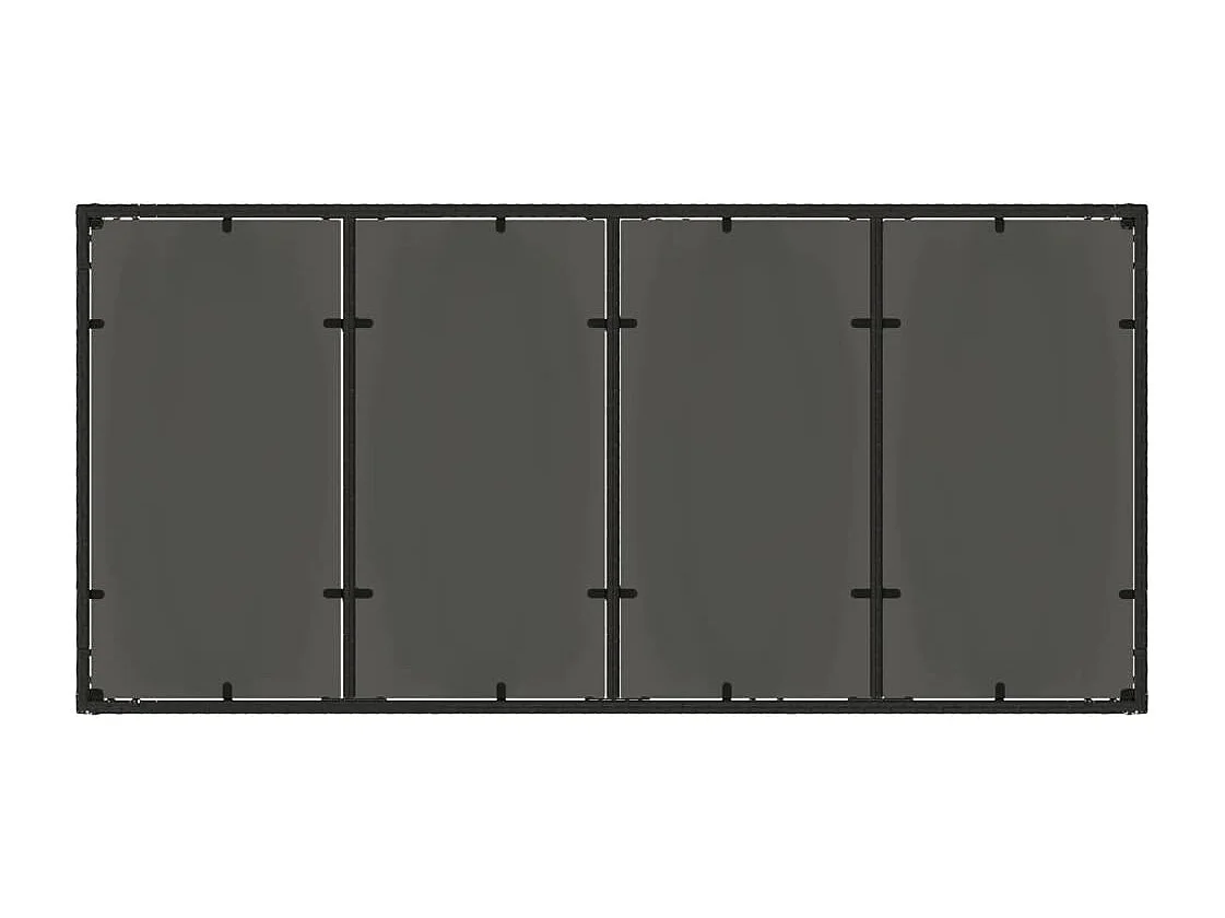 Table de jardin dessus en verre Noir 190x90x75cm Résine tressée