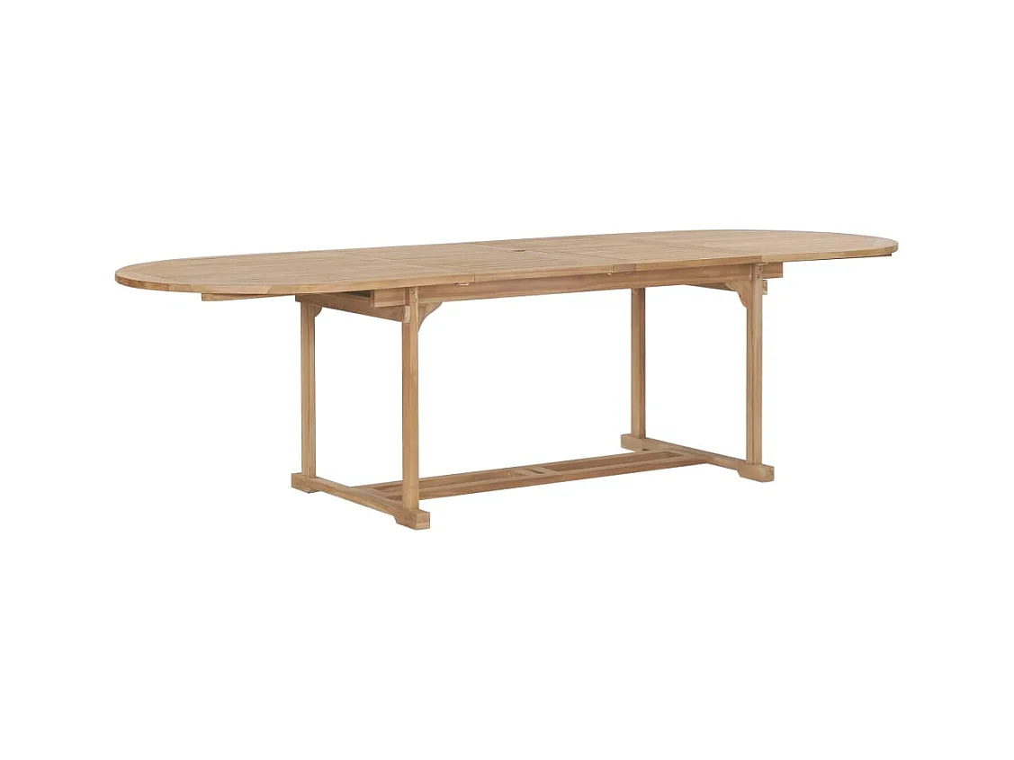 Tuintafel verlengbaar ovaal 180-280x100x75 cm massief teakhout