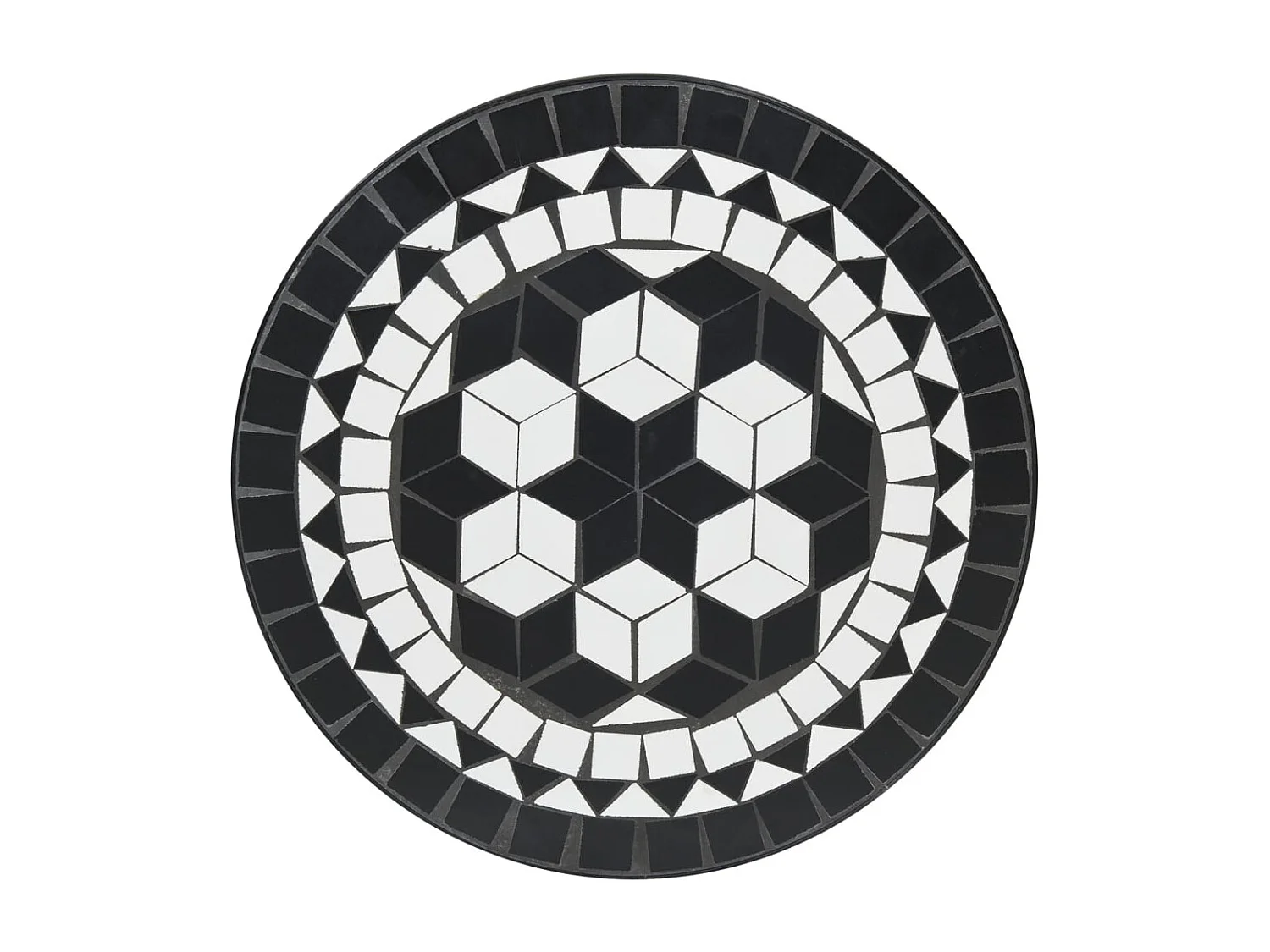 Mesa de bistró de mosaico cerámica negro y blanco Ø50x70 cm