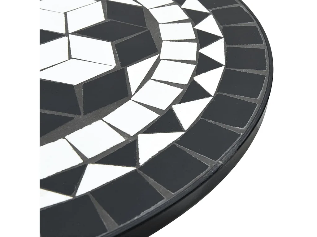 Table de bistro mosaïque noir et blanc Ø50x70 cm céramique