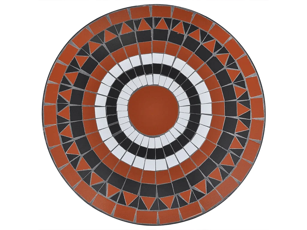 Mesa de bistrô 60 cm mosaico terracota e branco