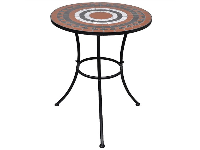 Table De Bistro Pliante BRUBAKER Bergamo 60x60 Cm - Optique Pierre, Gris, Métal
