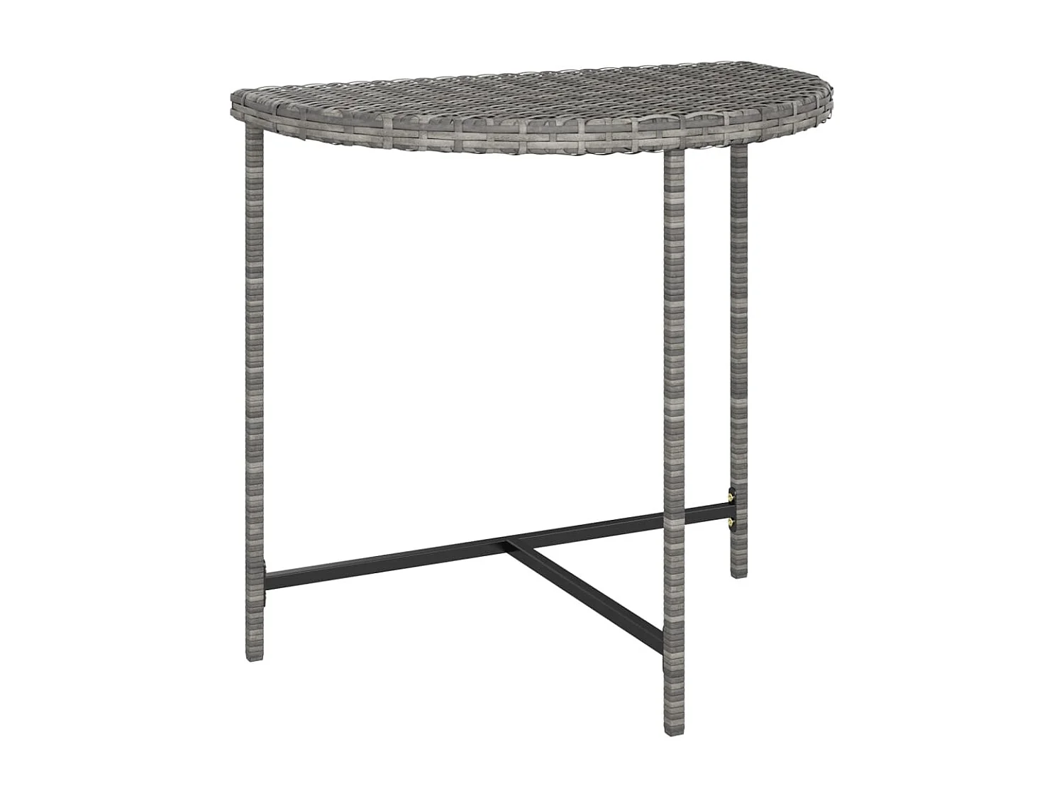 Table de jardin Gris 80x50x75 cm Résine tressée
