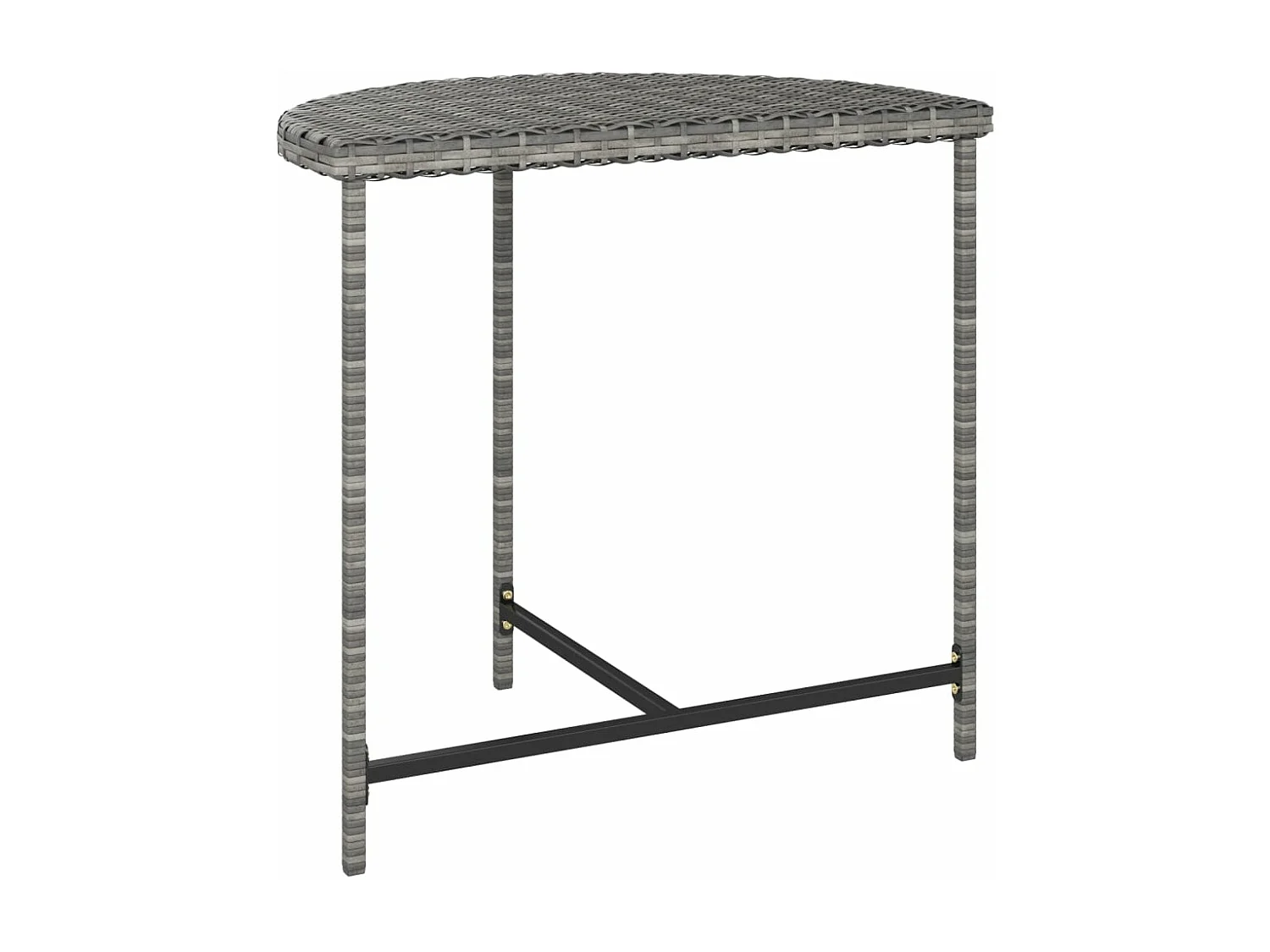 Table de jardin Gris 80x50x75 cm Résine tressée