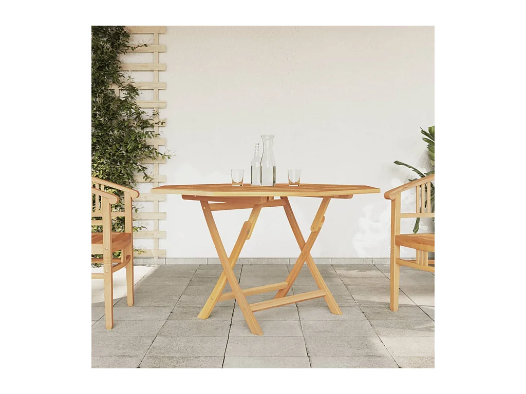 Table pliable de jardin 120x120x75 cm bois massif de teck