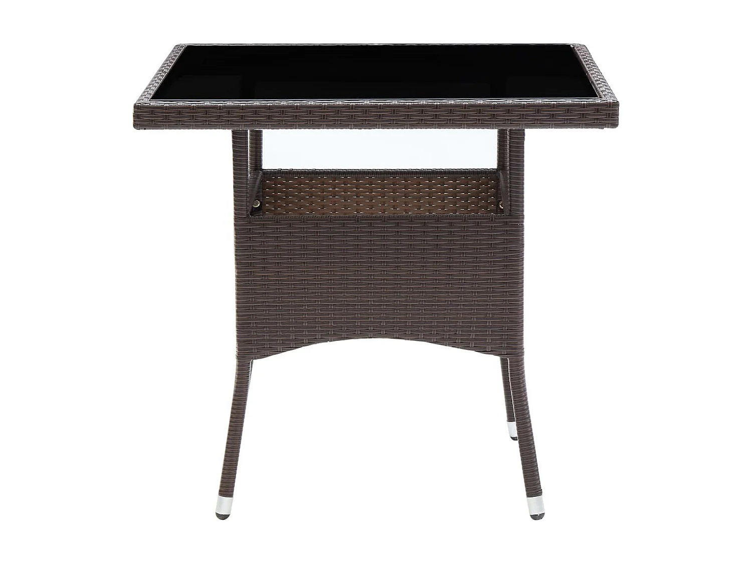 Tuintafel poly rattan bruin