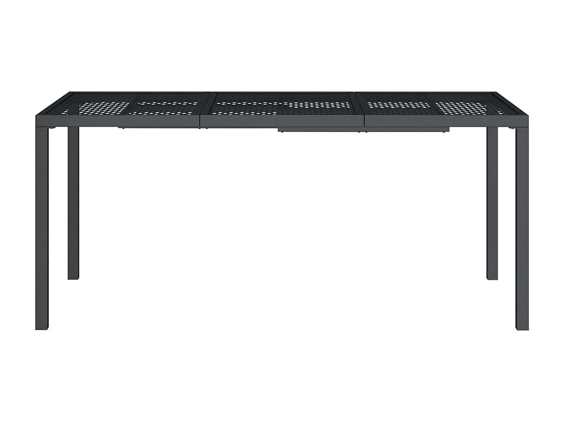Table de jardin anthracite 165x80x72 cm acier