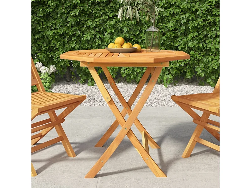 Mesa de jardín plegable madera de teca maciza 85x85x76 cm