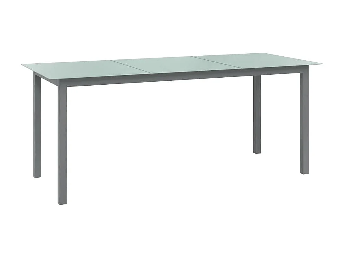 Table de jardin Gris clair 190x90x74 cm Aluminium et verre