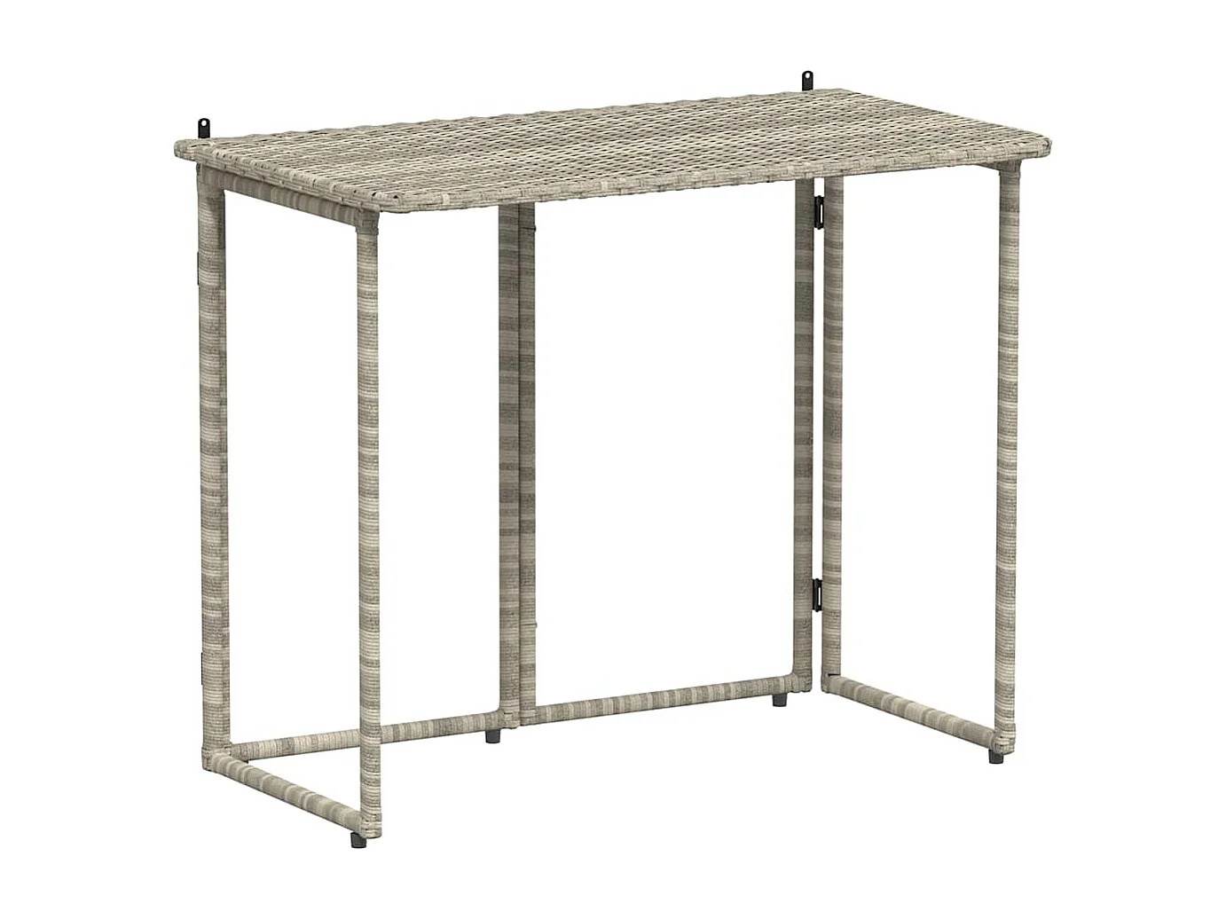 Table de jardin pliante gris clair 90 x 51 x 75 cm polyrotin