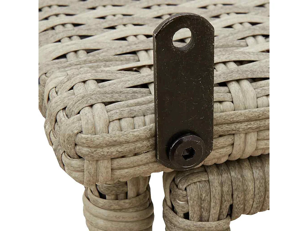 Table de jardin pliante gris clair 90 x 51 x 75 cm polyrotin