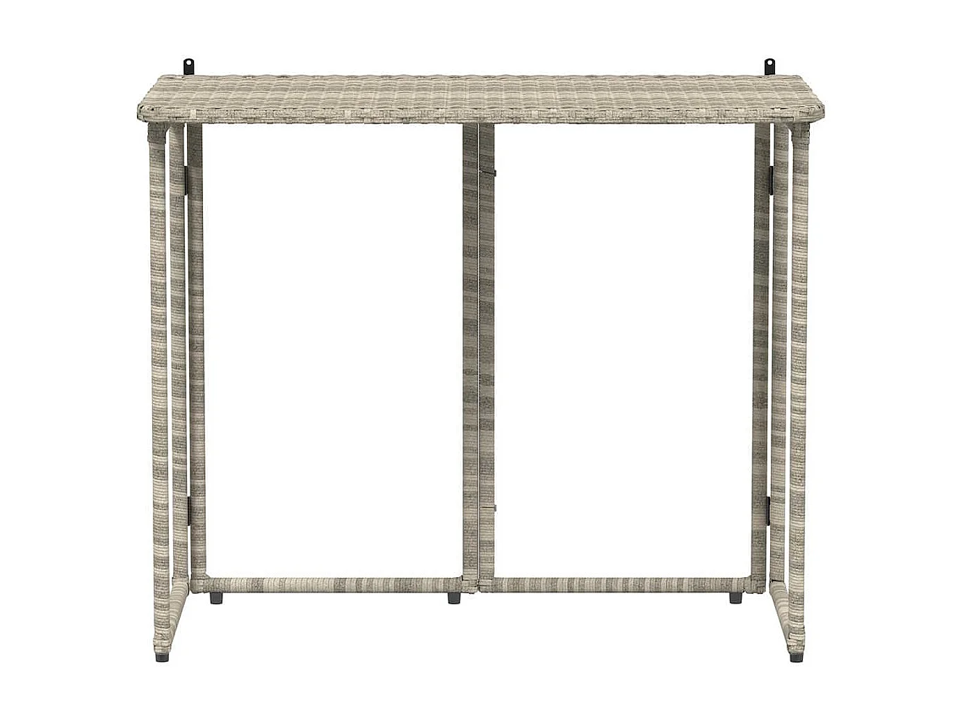 Table de jardin pliante gris clair 90 x 51 x 75 cm polyrotin