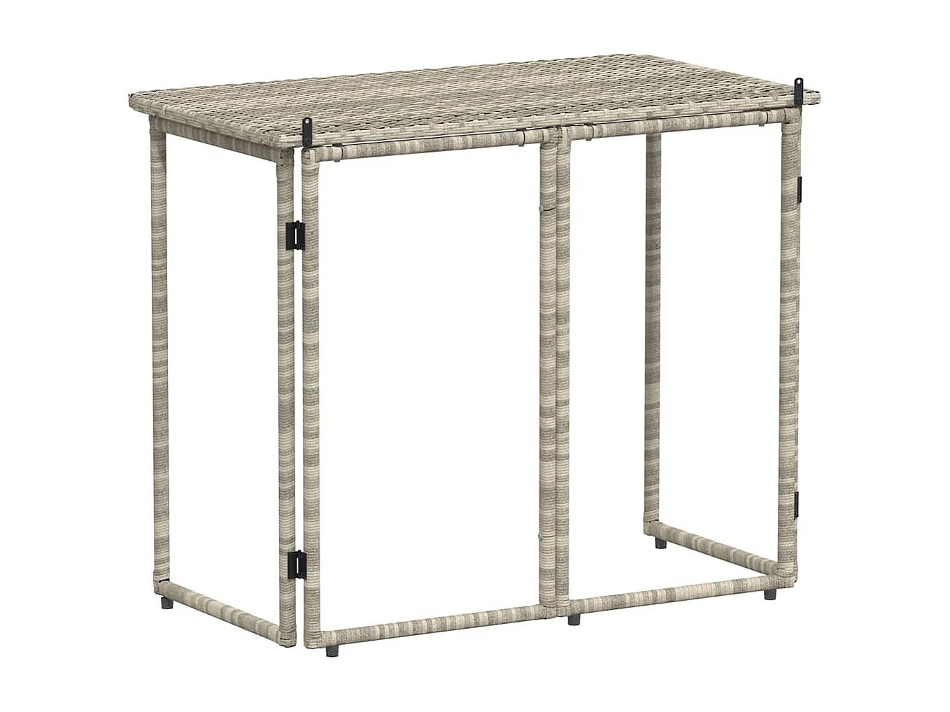 Table de jardin pliante gris clair 90 x 51 x 75 cm polyrotin