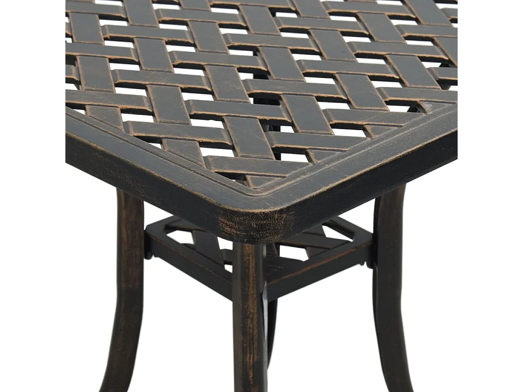 Table de jardin bronze 53x53x53 cm aluminium coulé