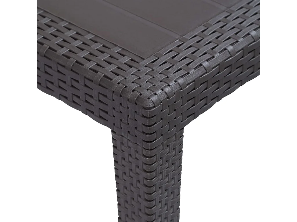 Mesa de jardín de plástico aspecto ratán marrón 79x79x72 cm
