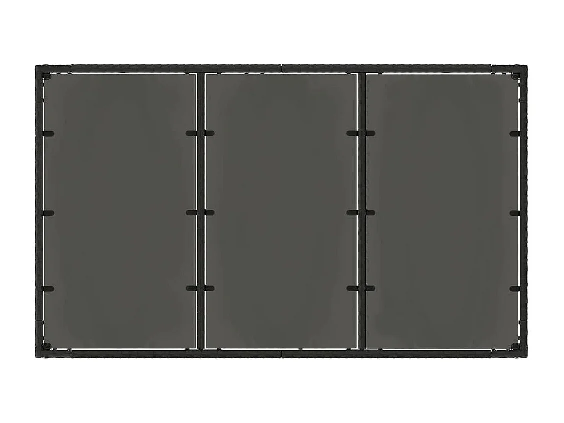 Table de jardin dessus en verre Noir 150x90x75cm Résine tressée