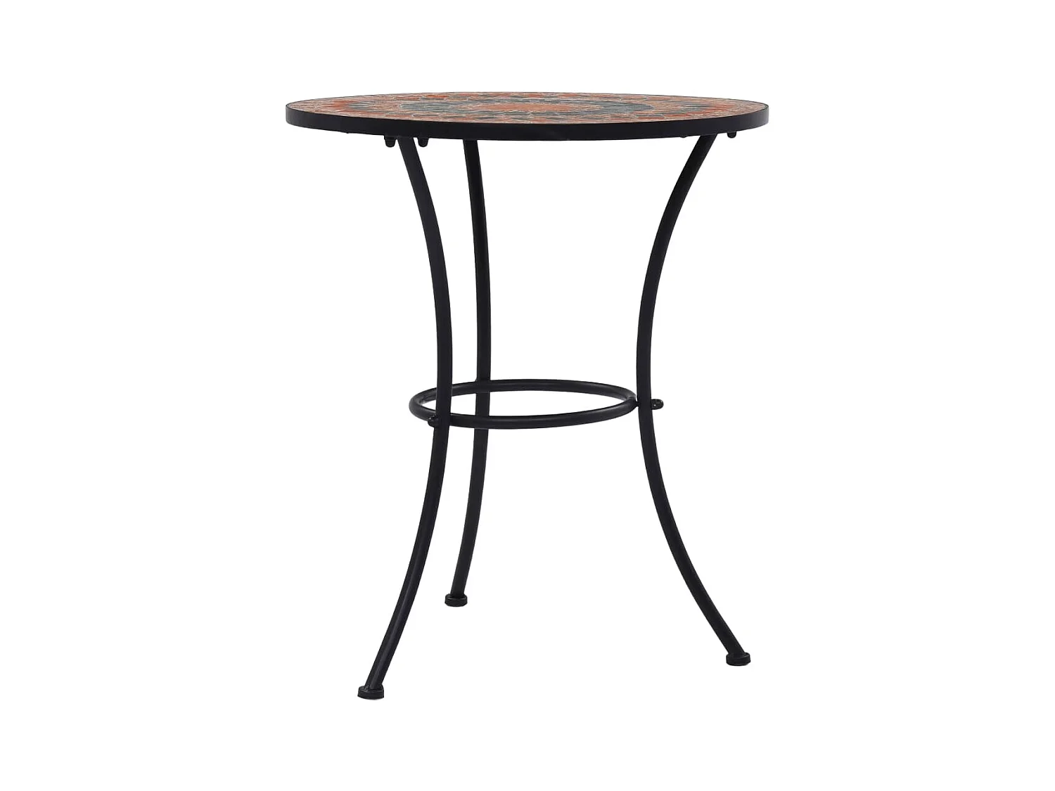 Table de bistro mosaïque Orange/gris 60 cm Céramique
