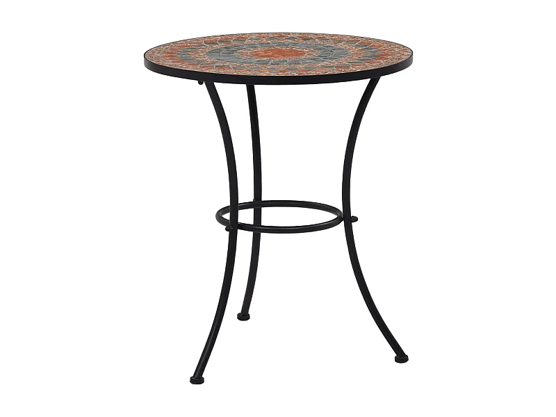 Table de bistro mosaïque Orange/gris 60 cm Céramique