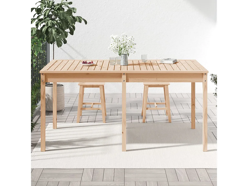 Table de jardin 159,5x82,5x76 cm bois massif de pin