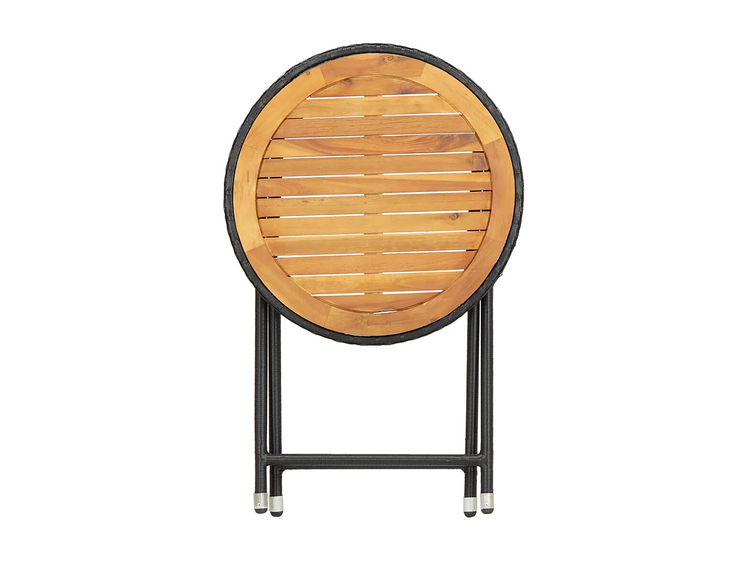 Mesa de centro ratán sintético y madera maciza de acacia 60 cm