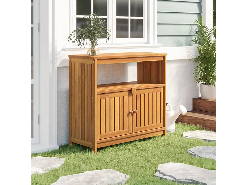 Table console de jardin 80x35x75 cm bois massif d'acacia