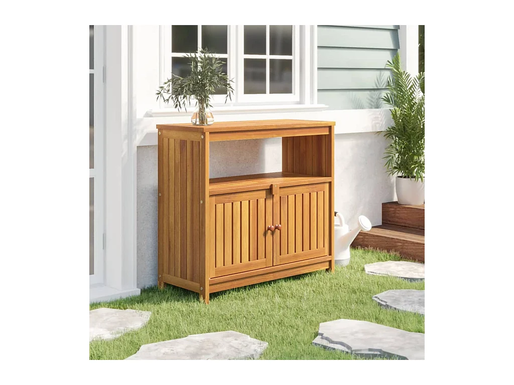 Table console de jardin 80x35x75 cm bois massif d'acacia