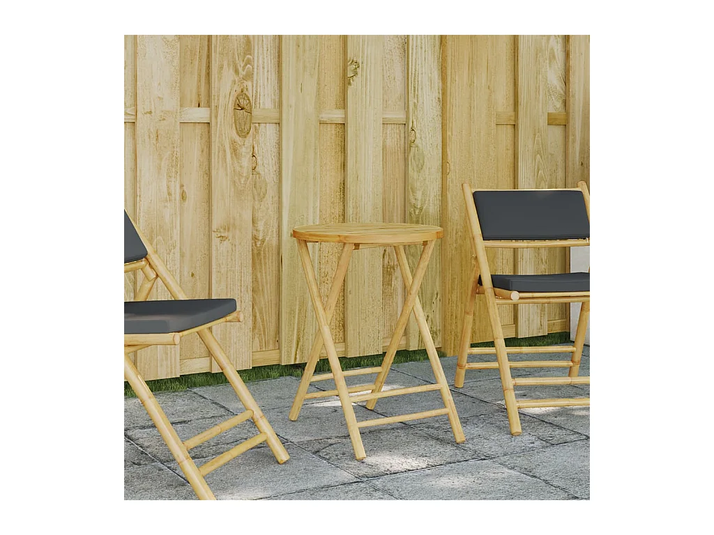 Table de jardin pliable Ø55x75 cm bambou