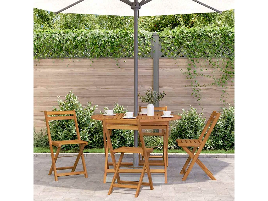 Table pliable de jardin 110 cm Bois d'acacia massif