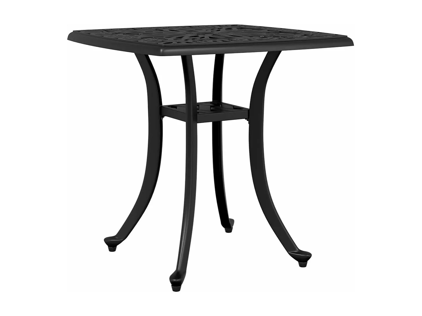 Mesa de jardim 53x53x53 cm alumínio fundido preto