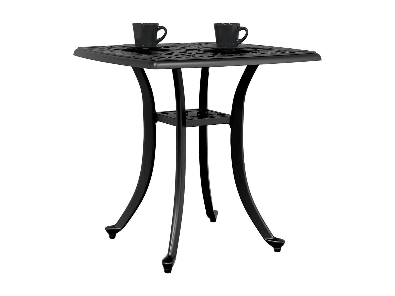 Mesa de jardim 53x53x53 cm alumínio fundido preto
