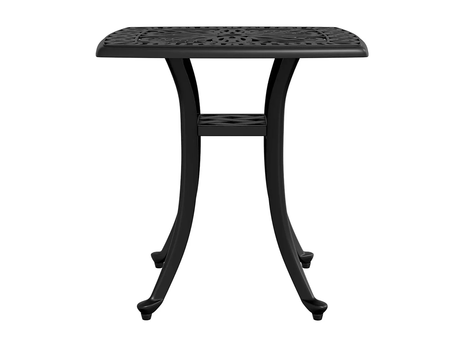 Mesa de jardim 53x53x53 cm alumínio fundido preto