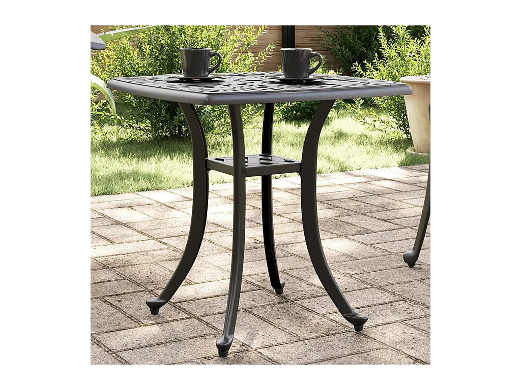 Table de jardin noir 53x53x53 cm aluminium coulé