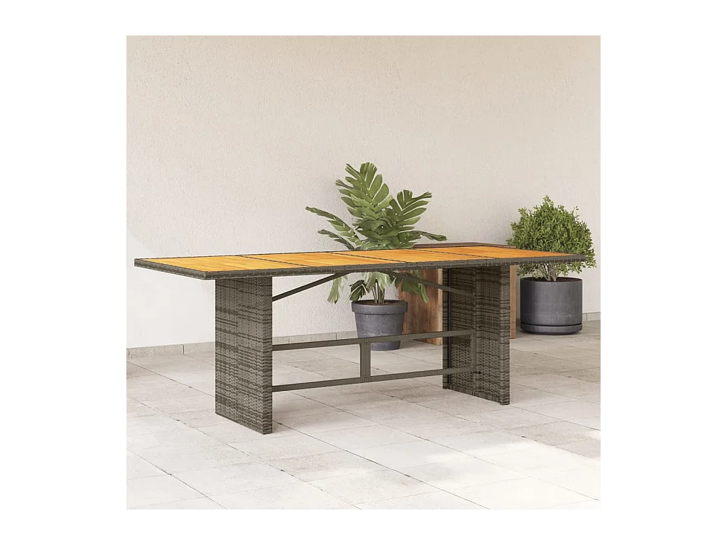 Table de jardin avec dessus en bois d'acacia gris 190x80x74 cm