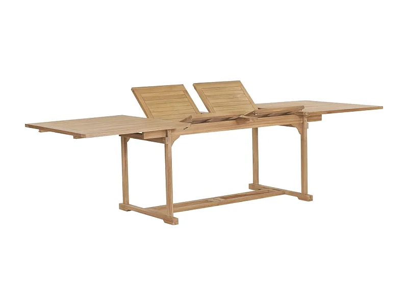 Table extensible de jardin 180-280x100x75 cm Teck solide