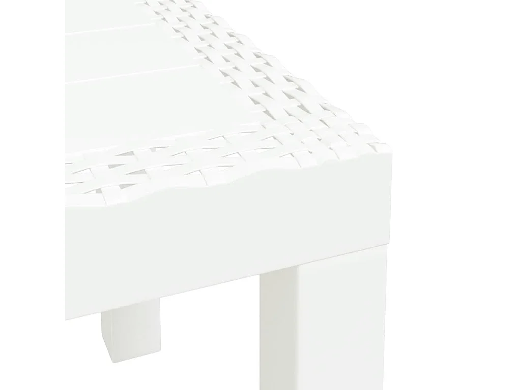 Table de jardin blanc 59x47x40 cm PP