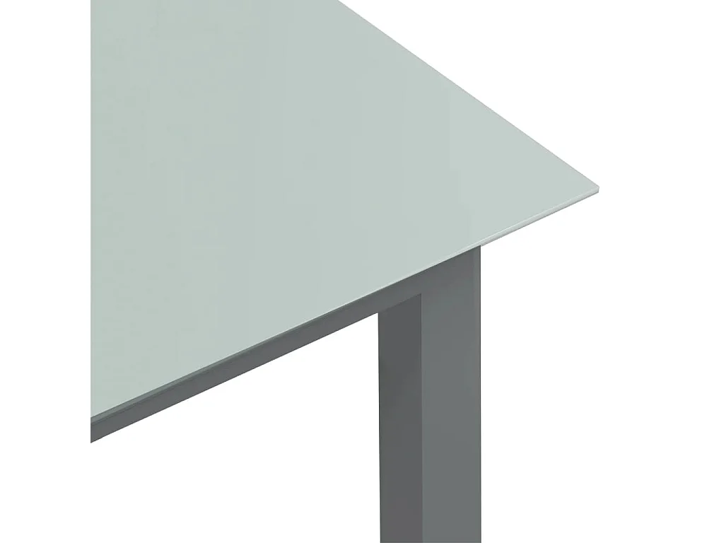 Table de jardin Gris clair 150x90x74 cm Aluminium et verre