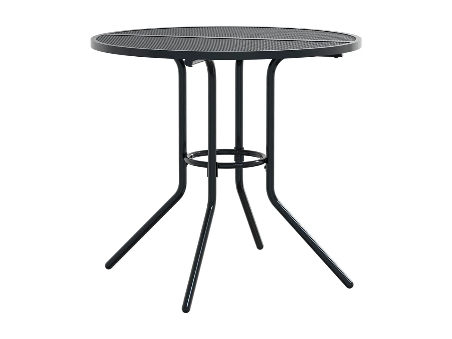 Mesa de pátio redonda Ø80x72,5 cm aço revestido a pó antracite