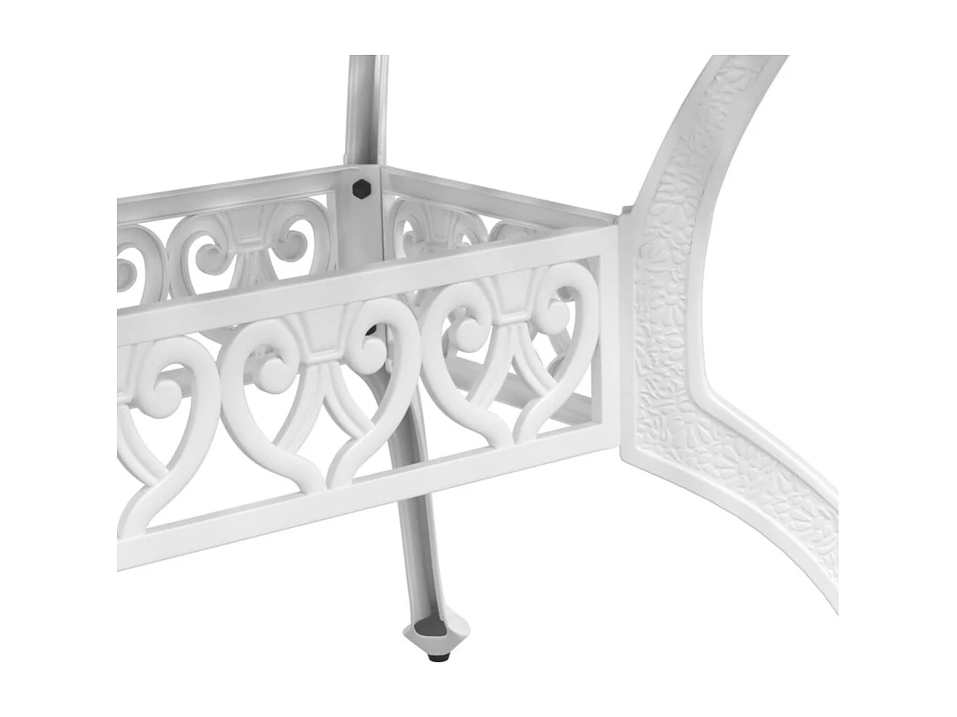 Table de jardin blanc 150x90x72 cm aluminium coulé
