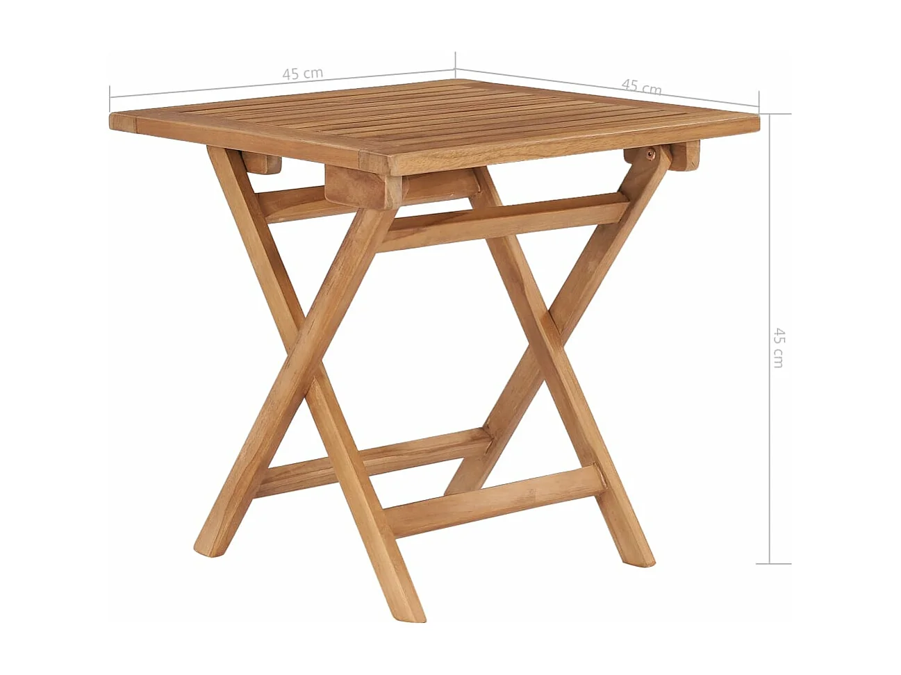 Table pliable de jardin 45x45x45 cm Bois de teck solide