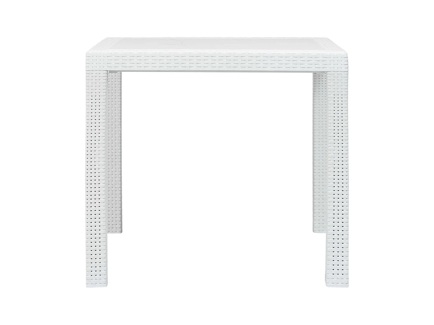Table de jardin Blanc 79x79x72 cm Plastique Aspect de rotin