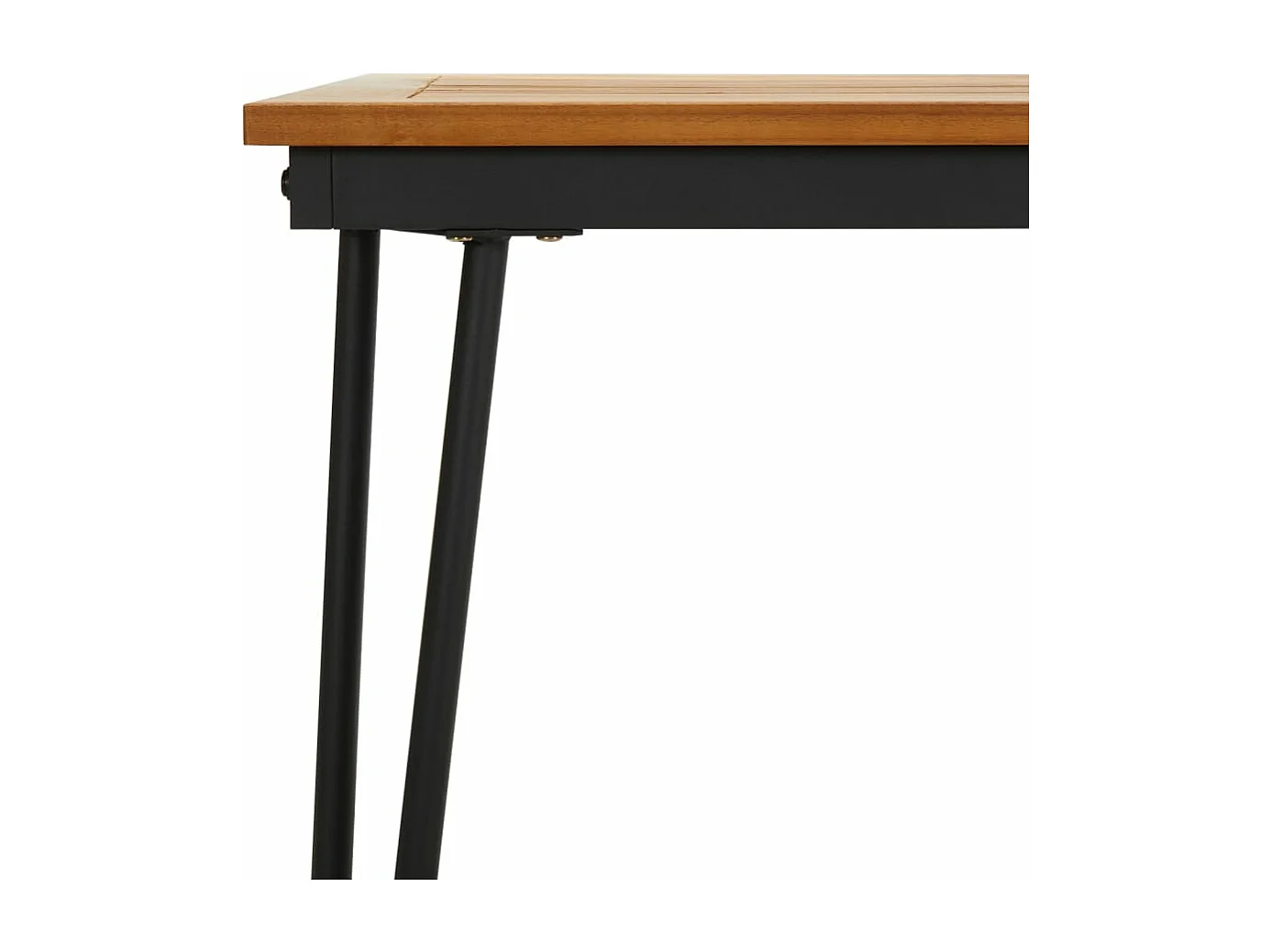 Table de jardin avec pieds épingle à cheveux 140x80x75cm acacia