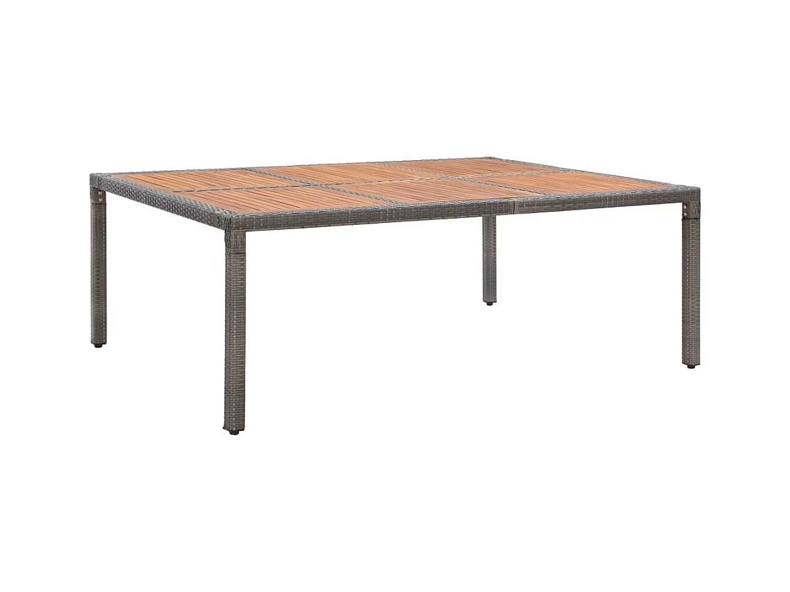 Table de jardin Gris 200x150x74 cm Résine tressée et acacia