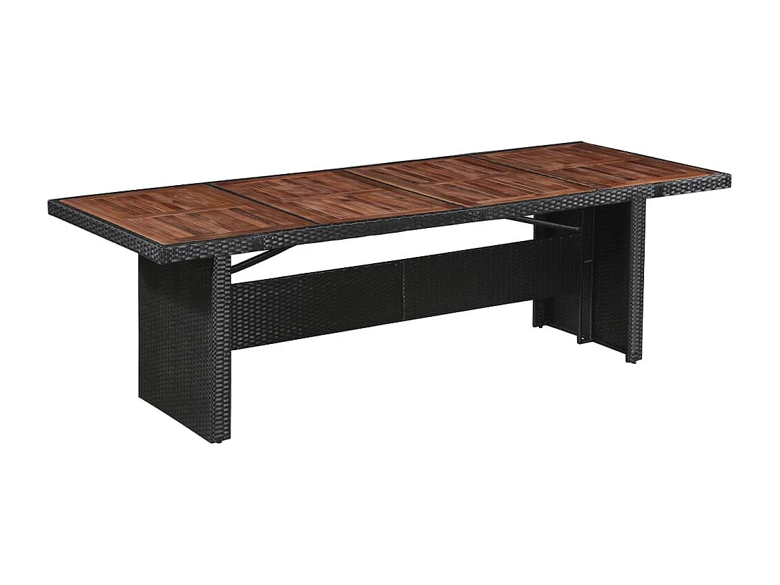 Table de jardin 240x90x74 cm Résine tressée et bois d'acacia