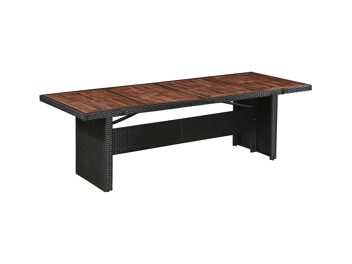 Tuintafel 240x90x74 cm poly rattan en massief acaciahout