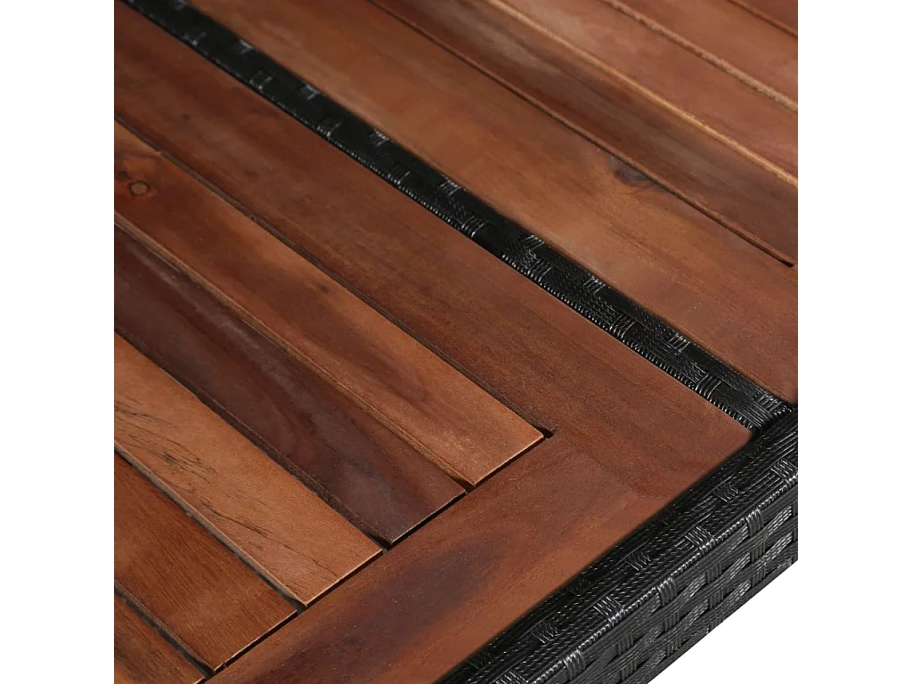 Tuintafel 240x90x74 cm poly rattan en massief acaciahout