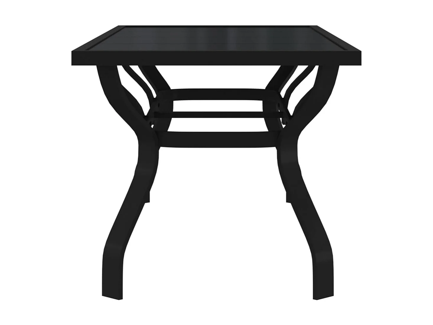 Table de jardin Noir 180x80x70 cm Acier et verre