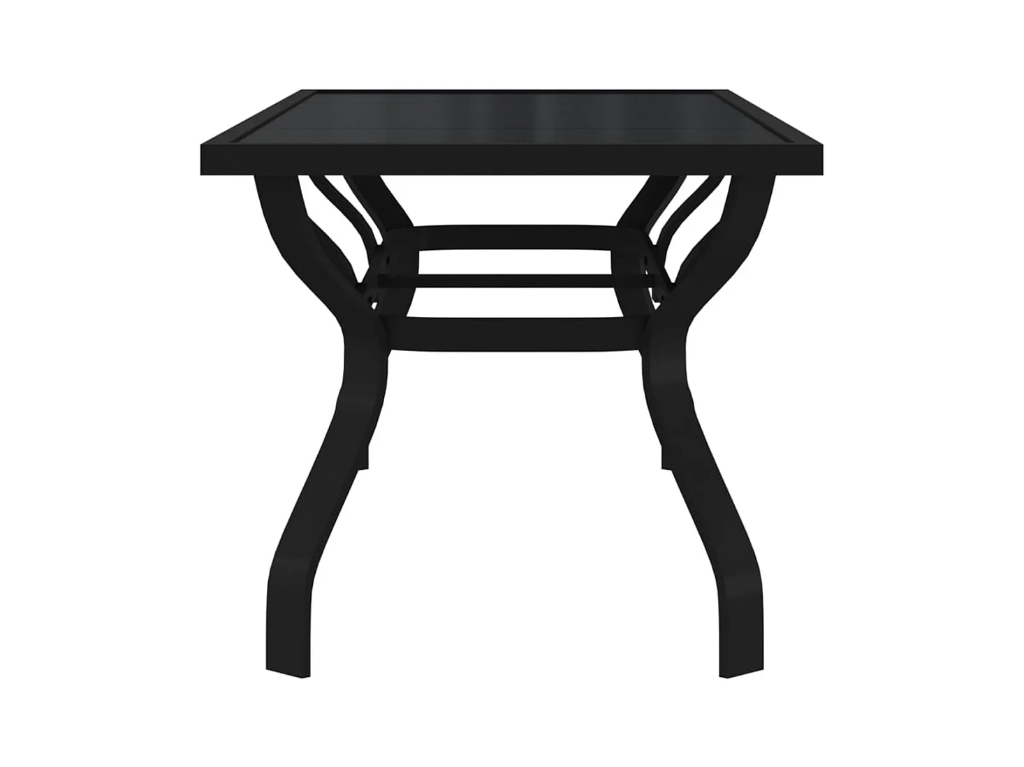 Table de jardin Noir 180x80x70 cm Acier et verre